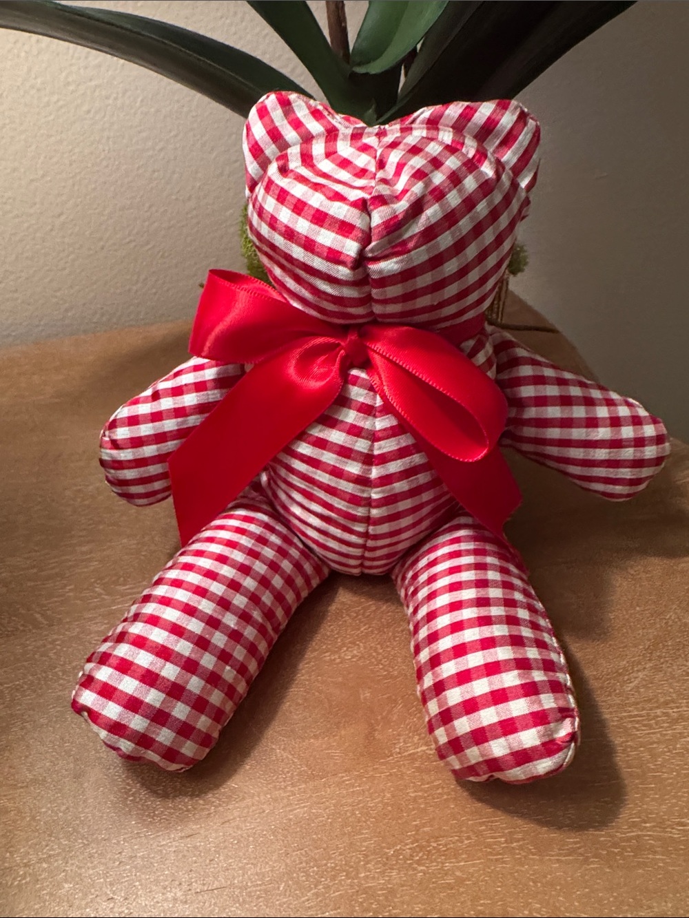 Red and white gingham Teddy Bear sachet